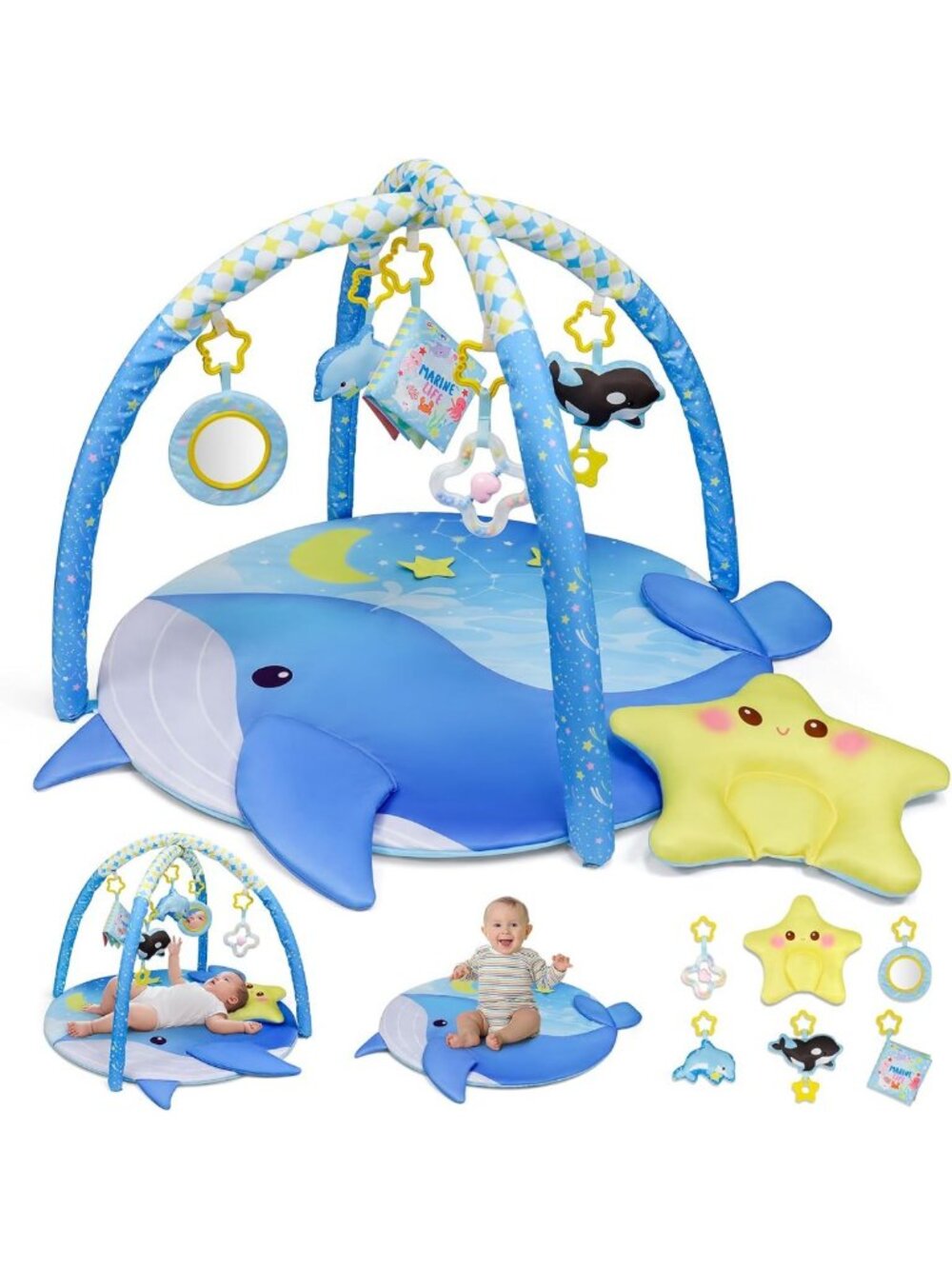 31x31 Inch Baby Play Mat & Gym - Soft, Colorful Playmat for Infants & Toddlers